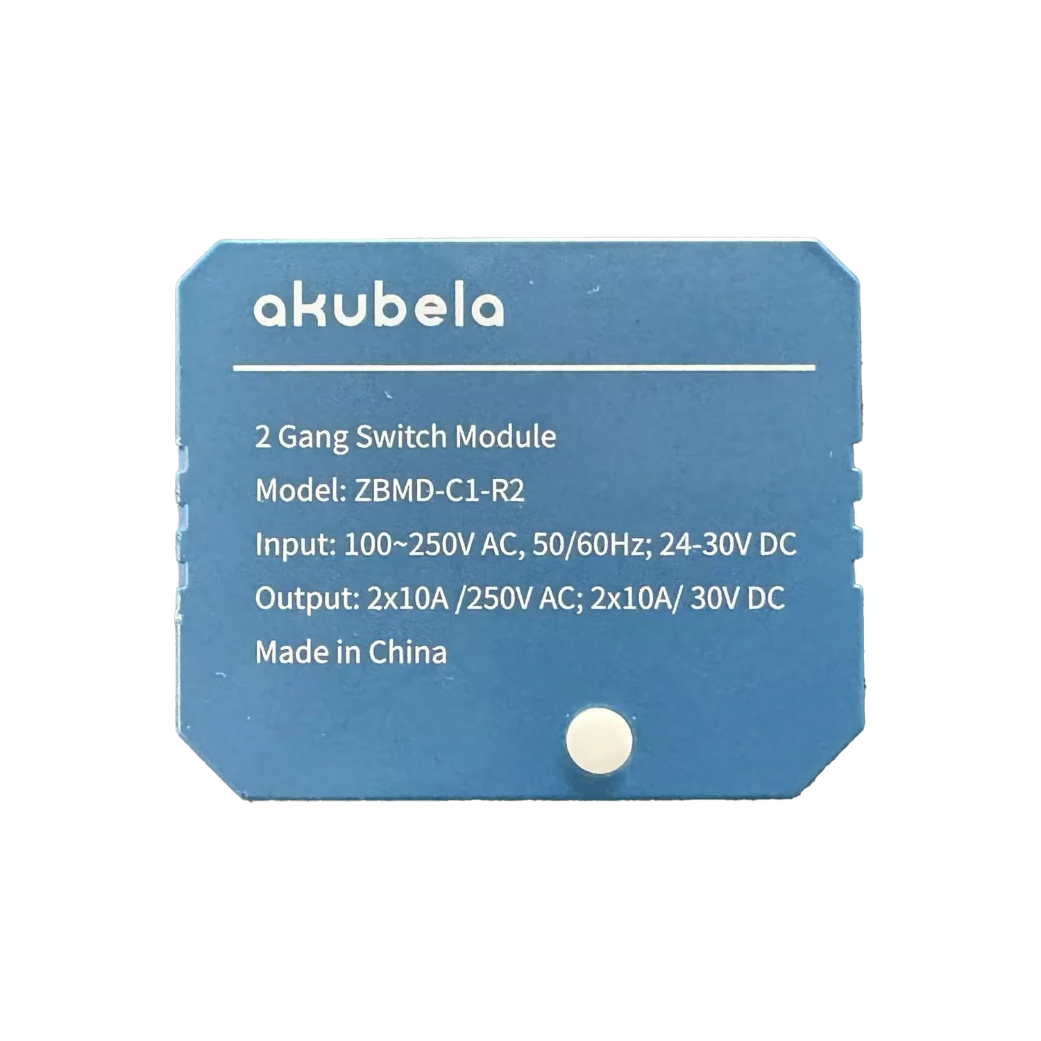 Akubela ZBMD-C1-R2 – 2-Gang ZigBee Smart Switch Module, Compact In-Wall Design with Remote App Control & Power-Off Memory