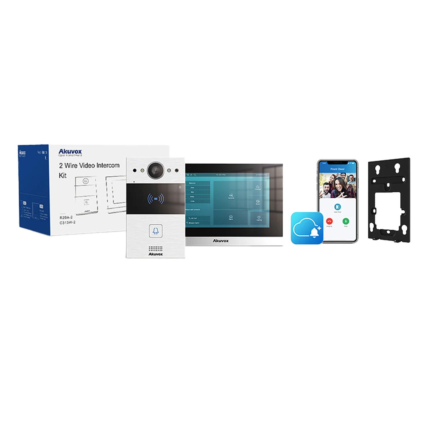 Product Listing: Akuvox 2-Wire Intercom Kit – R20A-2 Door Station + C313W-2 Indoor Monitor
