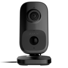 Ajax IndoorCam Wi-Fi security camera with AI detection in white and black, designed for indoor surveillance and intercom use.
