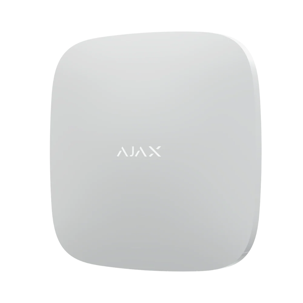 AJAX HUB 2 PLUS Jeweller White wireless security control panel with Wi-Fi, Ethernet, LTE for alarm system integration.