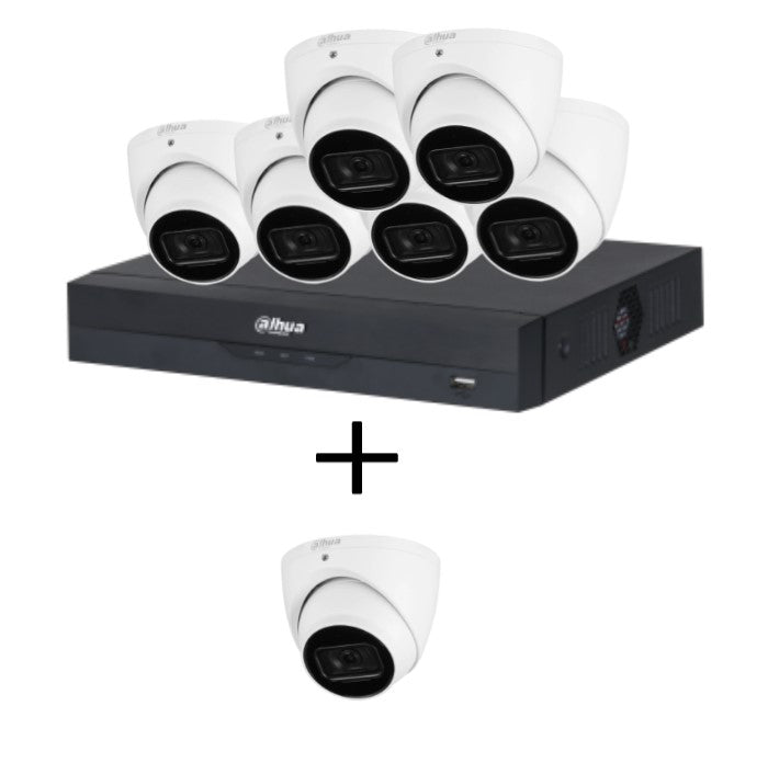Dahua 6MP/8MP upto 8-Camera Security Kit with 8CH AI NVR – Standard and TIOC Advanced 3.0, PoE, Starlight, Two-Way Audio