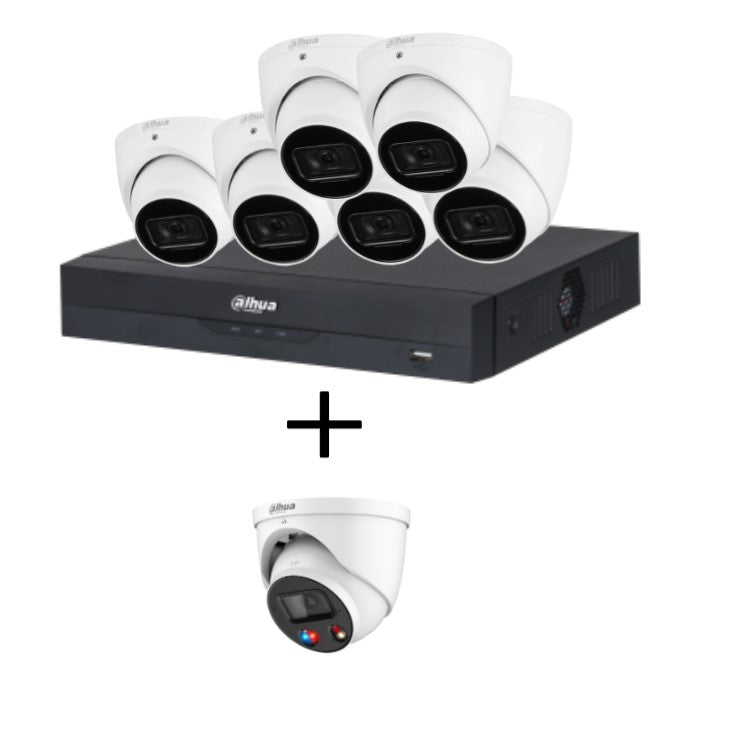 Dahua 6MP/8MP upto 8-Camera Security Kit with 8CH AI NVR – Standard and TIOC Advanced 3.0, PoE, Starlight, Two-Way Audio