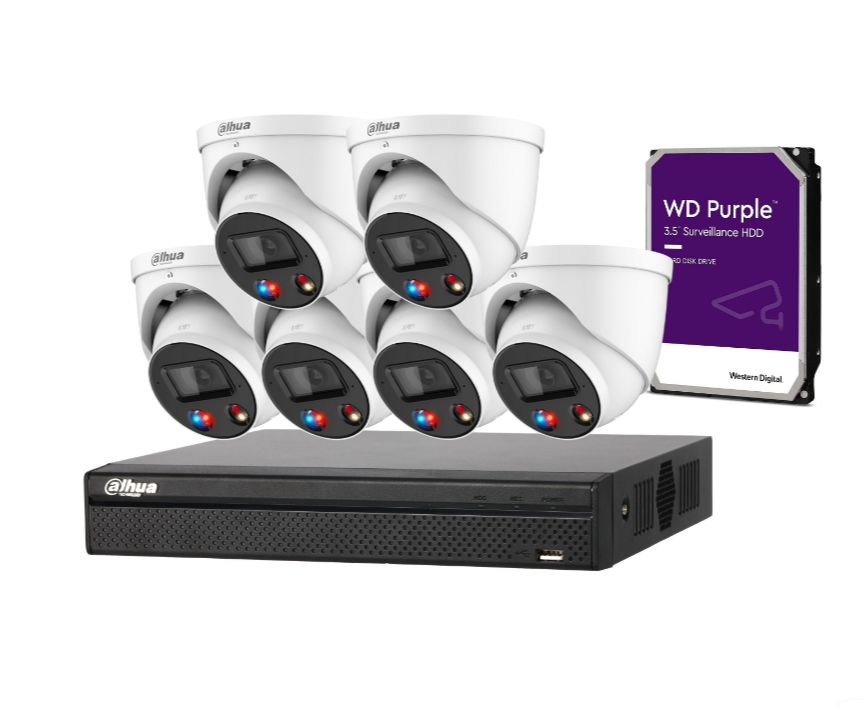 Dahua TIOC 3.0 AI 6-Camera 8MP Surveillance Kit with 8CH NVR4108HS-8P-AI/ANZ WizSense NVR & HDD (DH-IPC-HDW3849H-AS-PV-S2) - CCTV Importers
