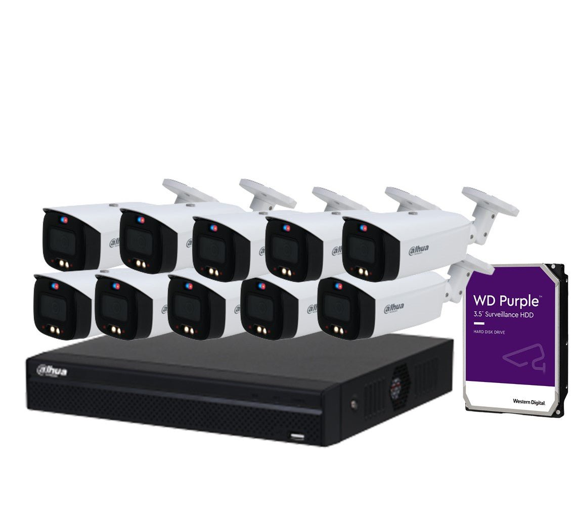 Dahua TiOC Security System 10x 6MP Bullet Cameras, 16CH WizSense NVR + HDD (DH-IPC-HFW3649T1-AS-PV-ANZ)