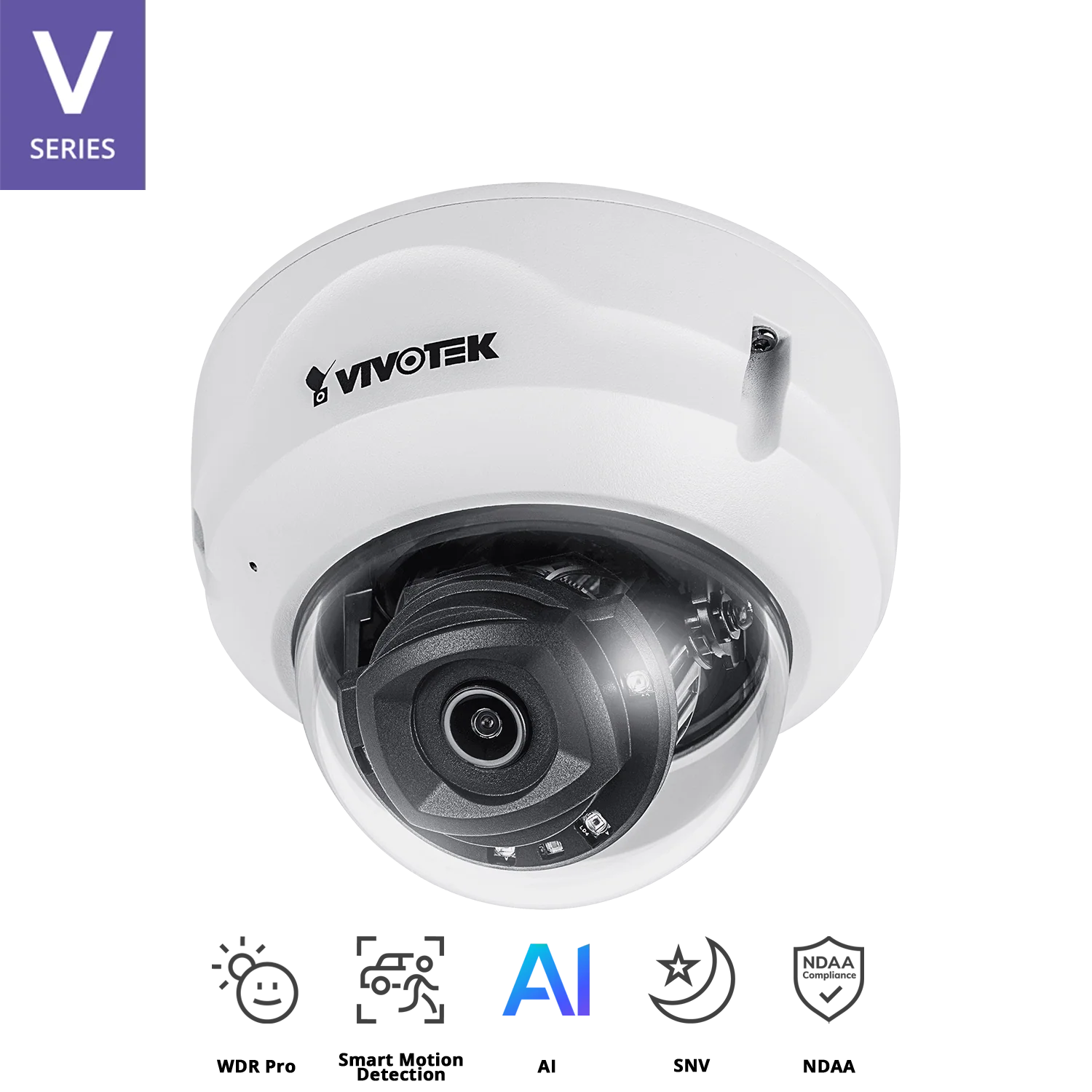 VIVOTEK FD9389-EHV-v2 5MP Outdoor Fixed Dome Camera with 30m Smart IR, H.265, WDR Pro, and AI Analytics