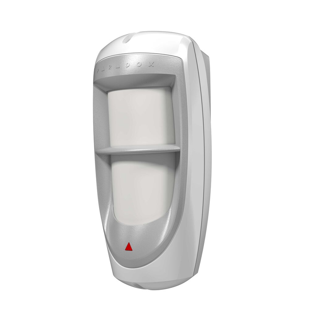 Paradox DG85 Outdoor Quad Element PIR Detector – EVO Bus & Relay Compatible, IP54 Rated, Pet Immune with Mounting Bracket