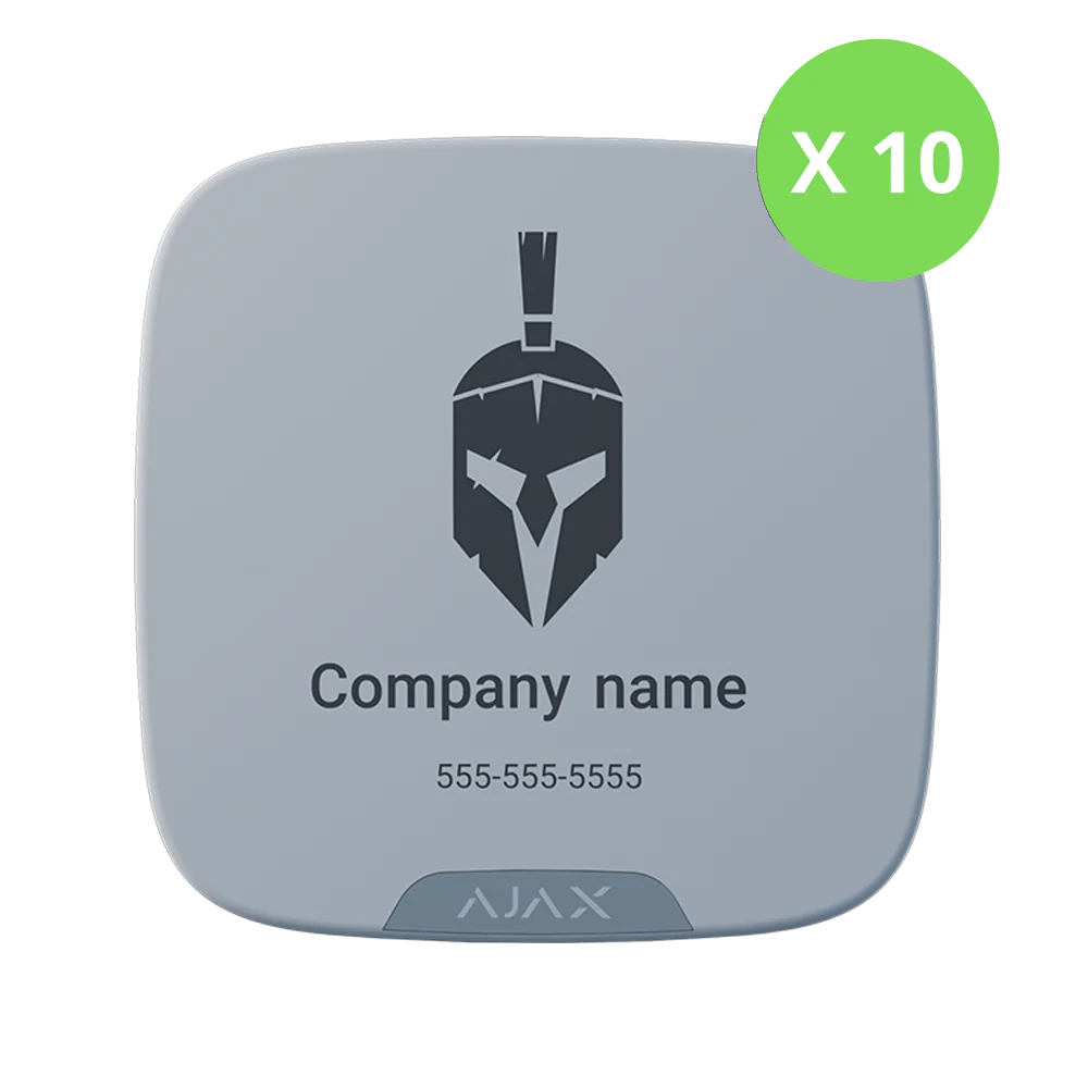 AJAX Brandplate for StreetSiren DoubleDeck (10 Pack) White/Black Custom Faceplates – AJAX#20380 - CCTV Importers