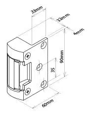 Lockwood ES150 Surface Mounted Electric Strike, 12/24VDC, Fail Safe/Secure, Non-Monitored, Stainless Steel, IP56 Weather Resistant