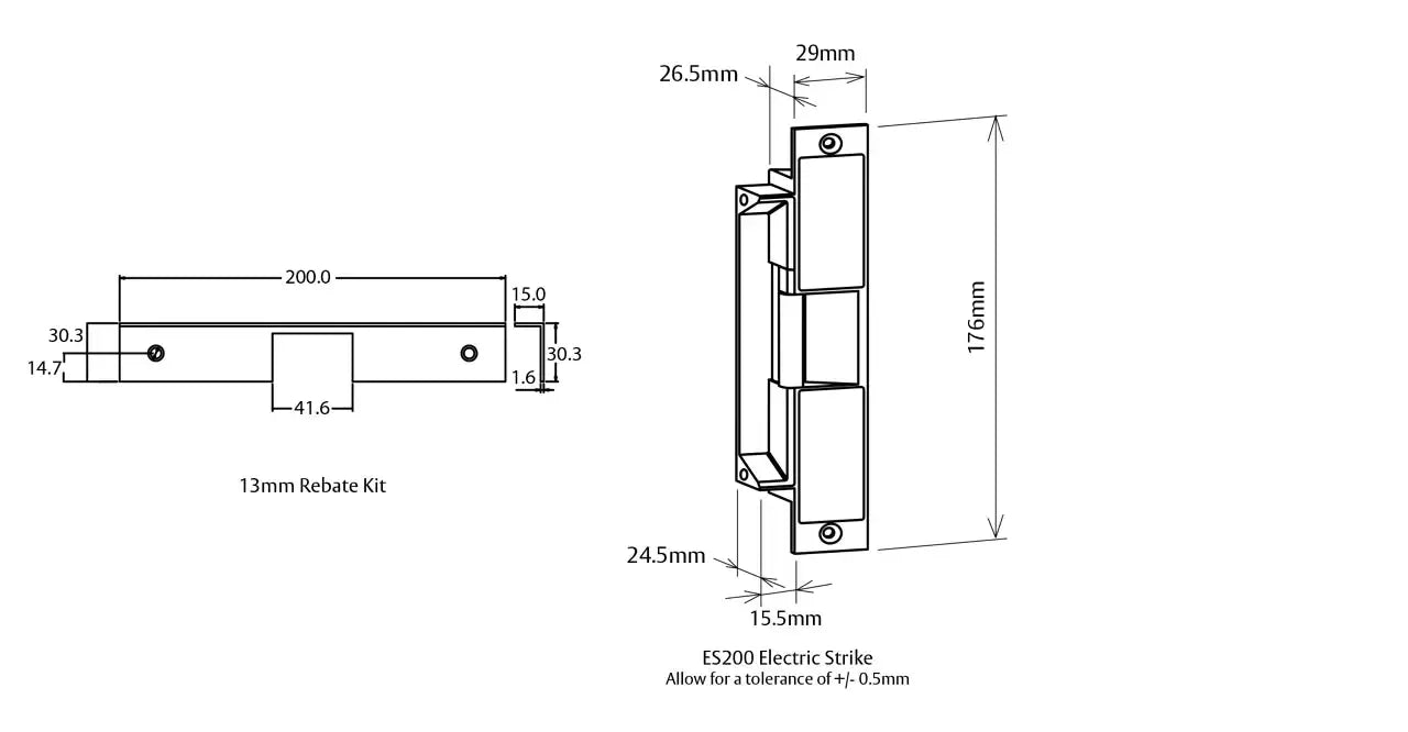 ASSA ABLOY ES200-1 Lockwood Padde Series High Security Electric Strike | Non-Monitored | Fail Safe/Fail Secure | 12VDC - CCTV Importers