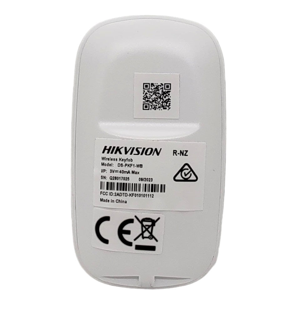 Hikvision DS‑PKF1‑WB Wireless Security Keyfob – 433MHz, Stay/Away Arming, Disarming, Remote App Configuration (SKU DS‑PKF1‑WB) - CCTV Importers