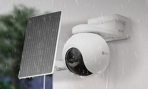 EZVIZ HB8 Pro + 5W Solar Panel Kit – 4K Battery-Powered Pan & Tilt Wi-Fi Security Camera