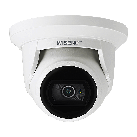 Hanwha Wisenet Q Surveillance Kit 4x Wisenet QNE-8011R / 5MP or 8MP AI FlatEye Camera, 4 Channel NVR with PoE + HDD