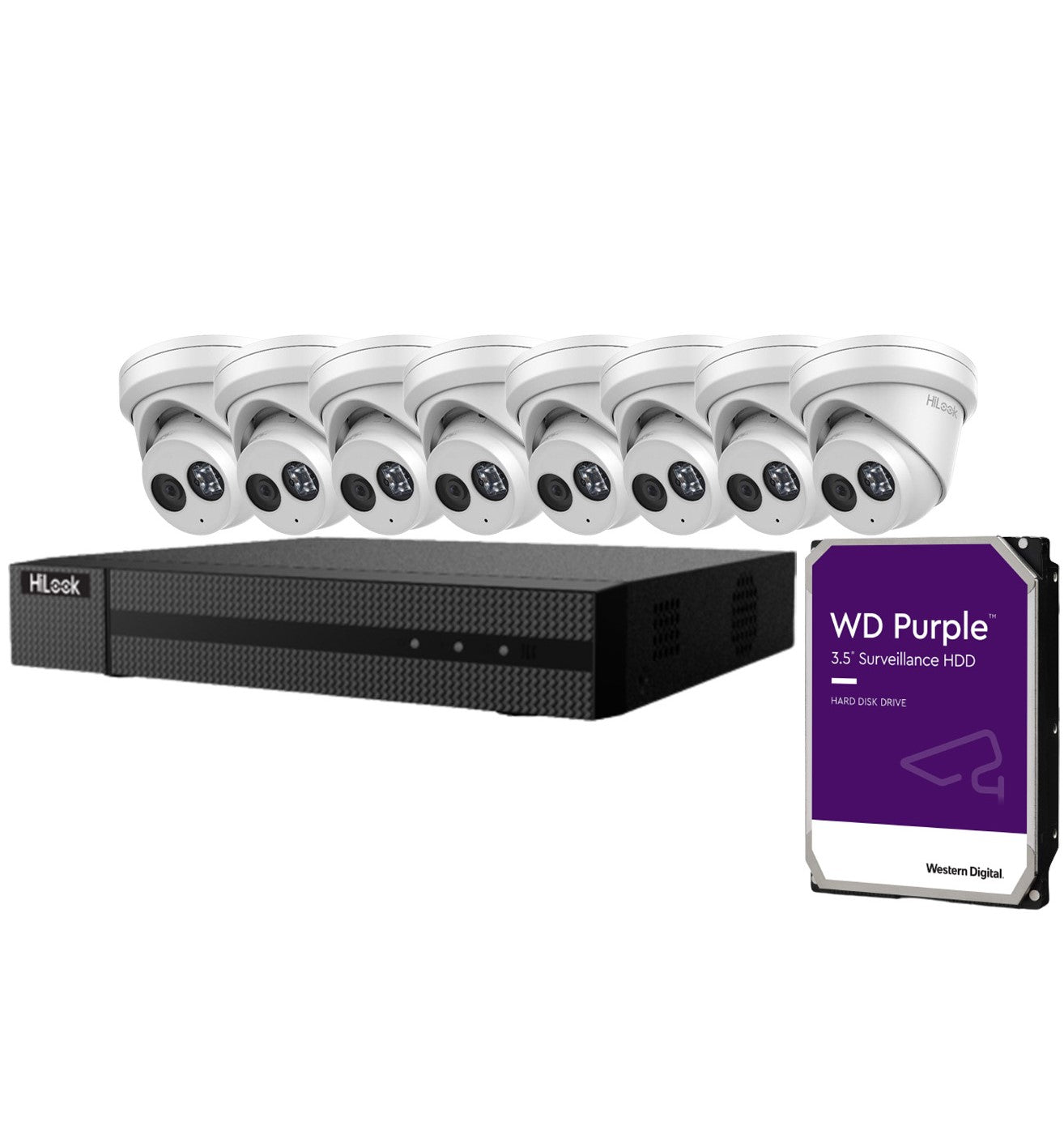 HiLook (6MP) 8 CCTV Cameras + 8CH NVR Kit (IPC-T261H-MU) Acusense replaced by IPC-T262H-MU