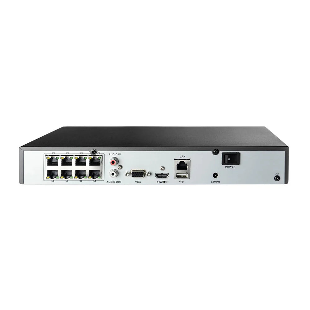 HiLook NVR‑108MH‑C/8P 8‑Channel 4K PoE Network Video Recorder – Up to 8 IP Cameras, 80 Mbps Bandwidth, 4K HDMI Output - CCTV Importers