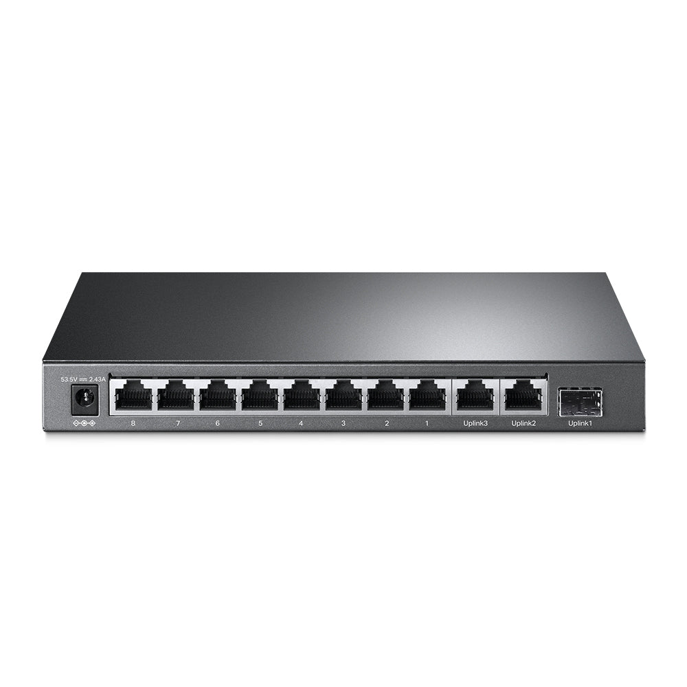 TP-Link TL-SL1311MP 8-Port 10/100Mbps + 3-Port Gigabit Desktop PoE+ Switch | Versatile Networking, Long-Range PoE, Silent Operation