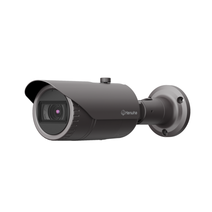 Hanwha Vision QNO-6082R 2MP IR bullet CCTV camera with motorized varifocal lens, 30m IR, IP66, IK10, PoE, outdoor security camera