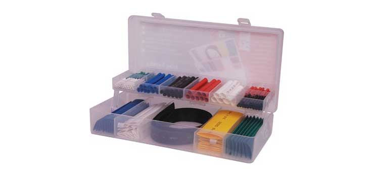 HS-KIT Heat Shrink Tubing Assortment – 171-Piece Set, 2:1 Shrink Ratio, Assorted Colours & Sizes with Carry Case | Flame-Retardant Polyolefin Tubing for Electrical & DIY Us