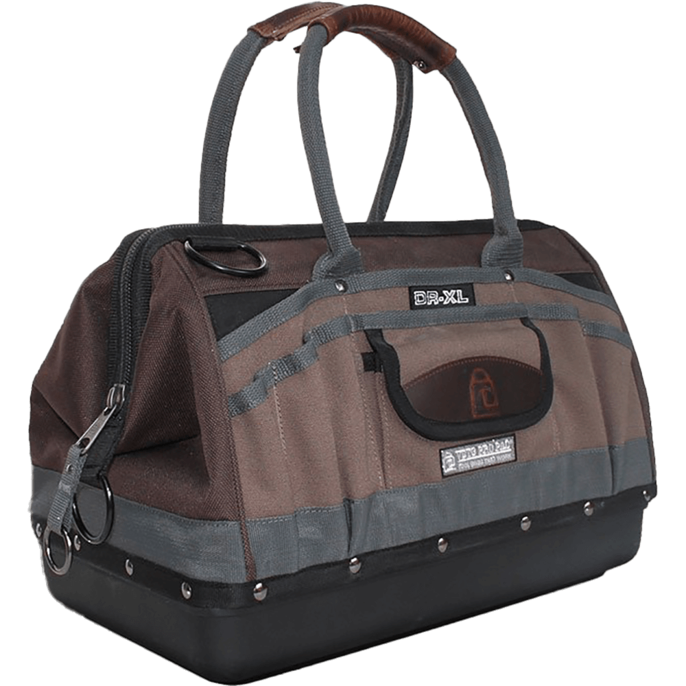 Veto Pro Pac DR-LC Contractor Series Tool Bag – 27-Pocket Gate Mouth Drill Bag with Waterproof Base & Adjustable Interior Panel