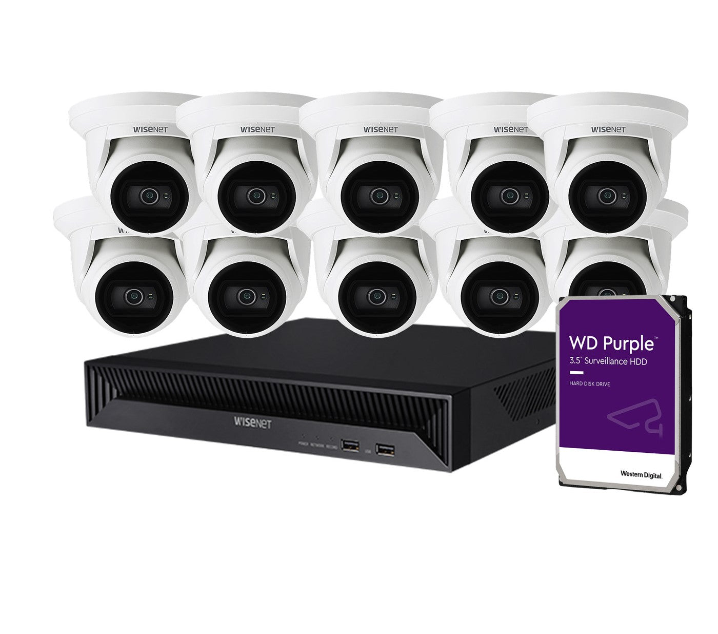 Wisnet 10x 5MP Cameras CT-QNE-8011R +16CH NVR +HDD Kit CT-ARN-1610S
