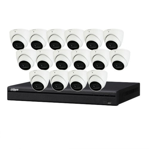 Dahua DH-IPC-HDW3641EM-S-S2 16 Cameras with 16 Channel 1U 2HDDs 16PoE Network Recorder (6MP Camera) CCTV Kit