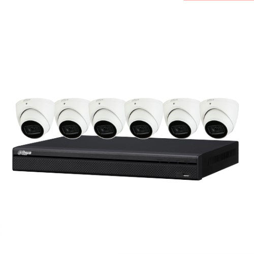 Dahua DH-IPC-HDW3666EMP-S-AUS 6 Cameras with 8 CH AI NVR NVR4108HS-8P-AI/ANZ System (6MP Camera) CCTV Kit