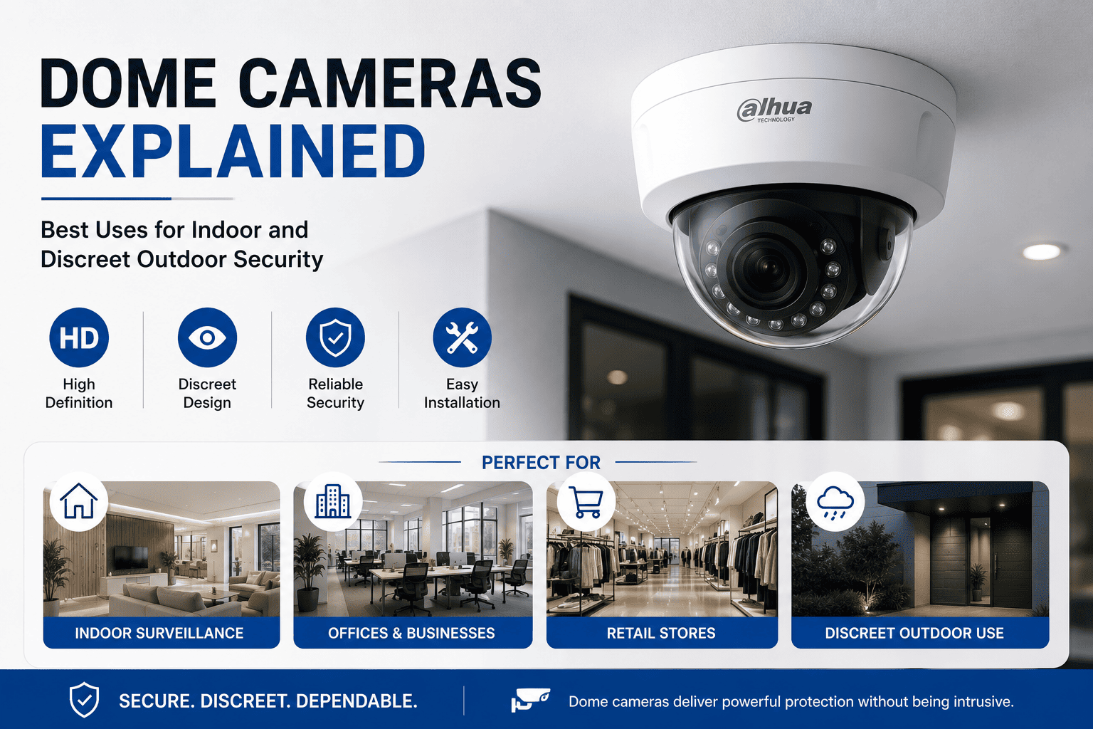Dome Cameras Explained: Best Uses for Indoor and Discreet Outdoor Security