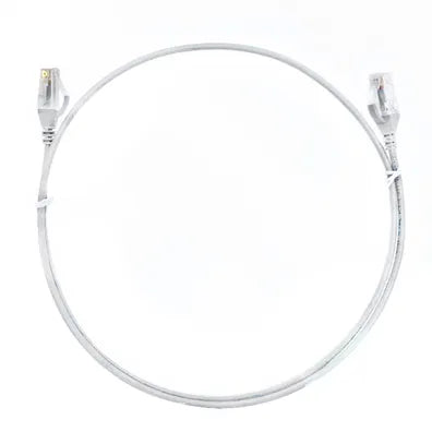 4Cabling 0.75m Cat 6 Ultra-Thin LSZH Ethernet Cable | White, High-Density 28AWG Patch Lead with Gold-Plated RJ45 Connectors