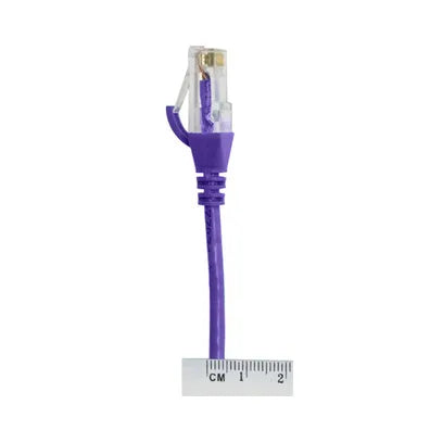 4Cabling 4m Cat 6 Ultra-Thin LSZH Ethernet Cable | Purple, High-Density 28AWG Patch Lead with Gold-Plated RJ45 Connectors