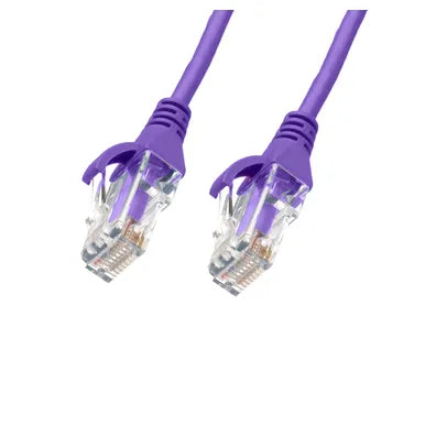 4Cabling 4m Cat 6 Ultra-Thin LSZH Ethernet Cable | Purple, High-Density 28AWG Patch Lead with Gold-Plated RJ45 Connectors