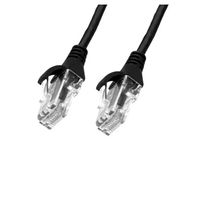 4Cabling 0.15m CAT6 Ultra-Thin LSZH Ethernet Network Cable | Black, High-Density 28AWG Patch Lead with Gold-Plated RJ45 Connectors
