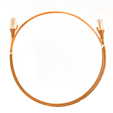 2.5m CAT6 Ultra Thin Ethernet Cable – Orange | LSZH Jacket, RJ45 to RJ45, Fluke Tested, 10GbE Performance, 100% Copper | 4Cabling
