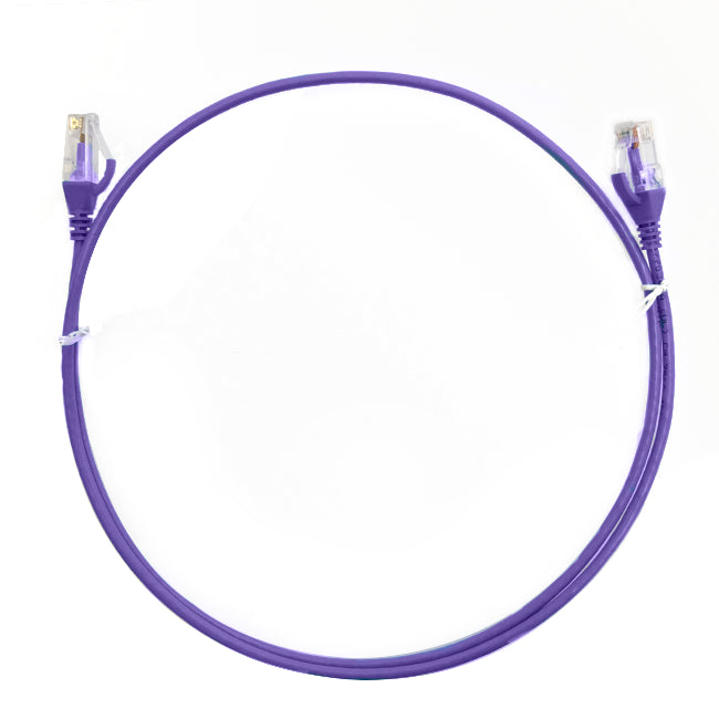 5m CAT6 Ultra Thin LSZH Ethernet Network Cable – Purple | 28AWG | High-Density | 10GbE | SAA Certified | 100% Copper