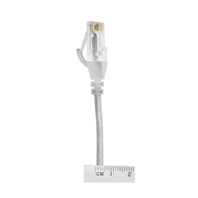 4Cabling 0.15m Cat 6 Ultra-Thin LSZH Ethernet Cable | White, High-Density 28AWG Patch Lead with Gold-Plated RJ45 Connectors