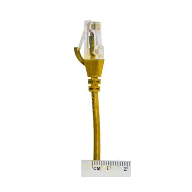 0.15m CAT6 Ultra Thin Ethernet Cable – Yellow | LSZH Jacket, 28AWG, Fluke Tested, RJ45, 10GbE Support, 100% Copper | 4Cabling