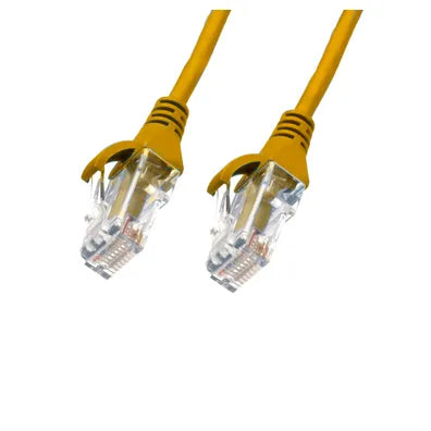 0.15m CAT6 Ultra Thin Ethernet Cable – Yellow | LSZH Jacket, 28AWG, Fluke Tested, RJ45, 10GbE Support, 100% Copper | 4Cabling