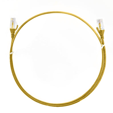 0.15m CAT6 Ultra Thin Ethernet Cable – Yellow | LSZH Jacket, 28AWG, Fluke Tested, RJ45, 10GbE Support, 100% Copper | 4Cabling