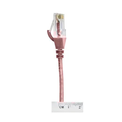4Cabling 2.5m CAT6 Ultra-Thin LSZH Ethernet Network Cable – Pink, RJ45, 28AWG, 10GbE, Fluke Tested