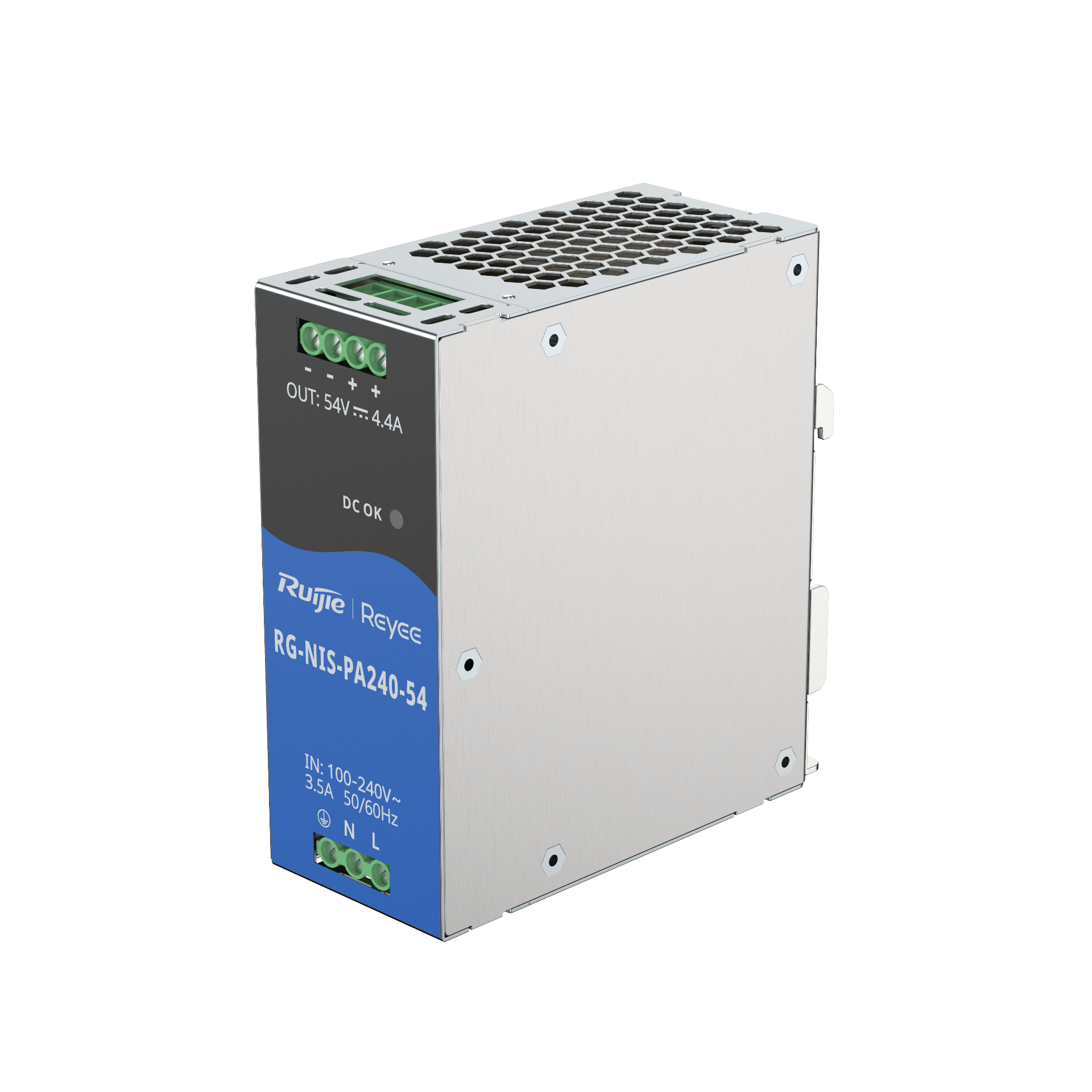RG-NIS-PA Industrial Power Supply – RG-NIS-PA120-54 & RG-NIS-PA240-54, Fanless, 52V DC Output, Industrial-Grade Reliability