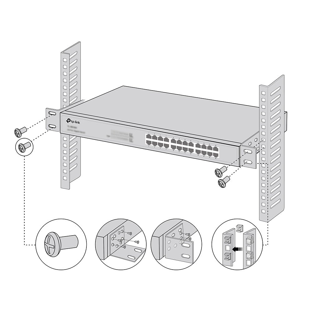 TP-Link RackMount Kit-D226 | Universal 226mm Rack Mount Kit for Desktop Switches