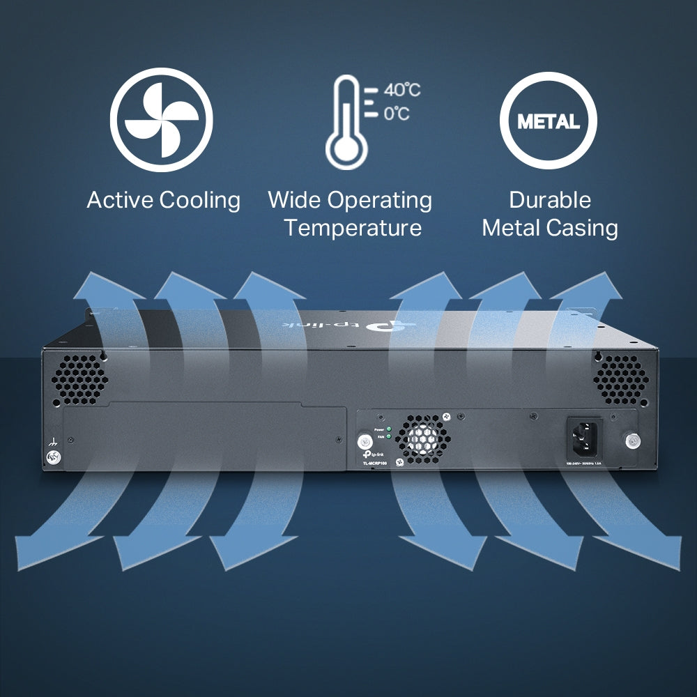 TP-Link TL-MC1400 | 14-Slot Rackmount Media Converter Chassis with Redundant Power Support