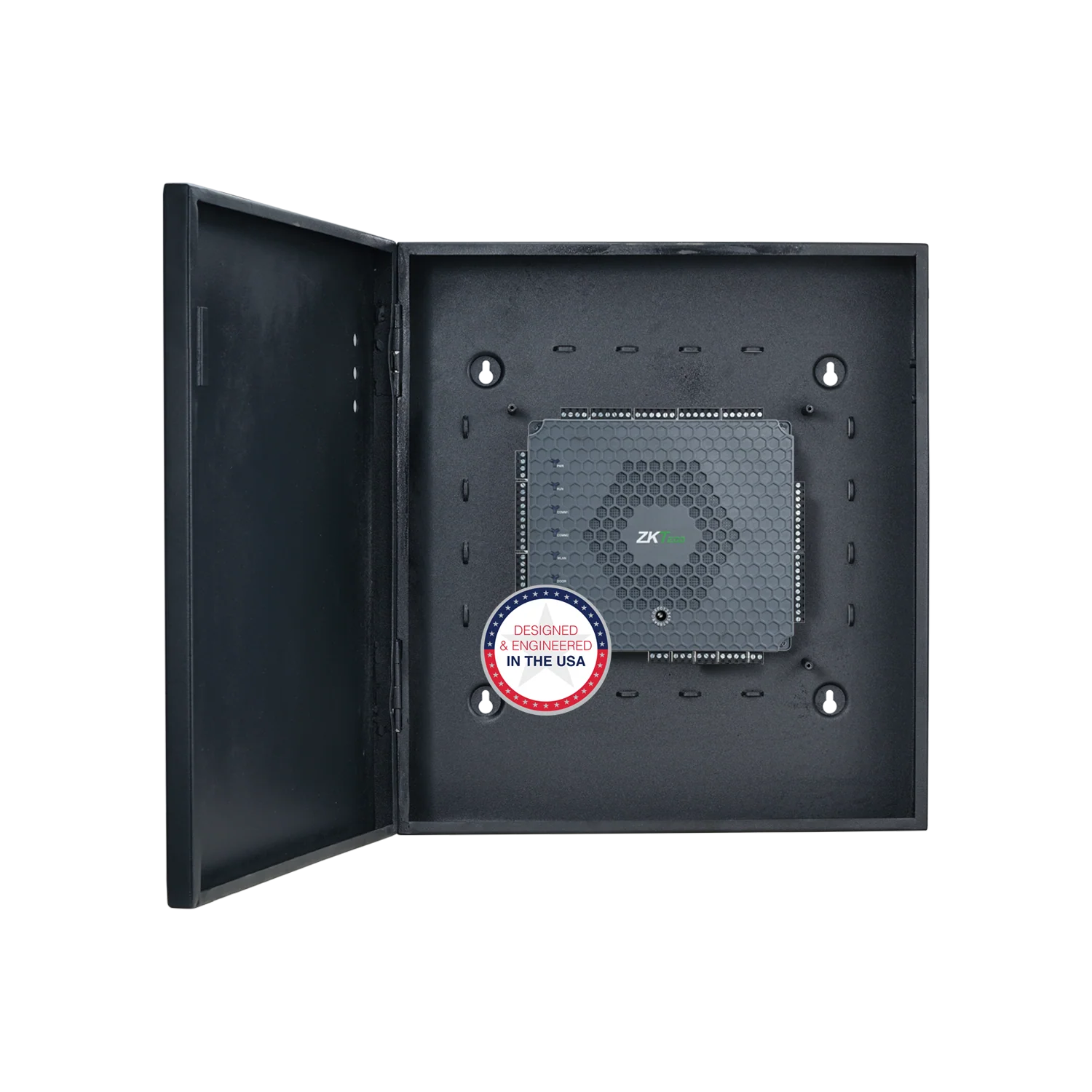 ZKTeco 4 door Network controller Penal, built-in Web Application, support 8 readers, user capacity 5,000, fingerprint capacity 5,000, with wifi, with protection box