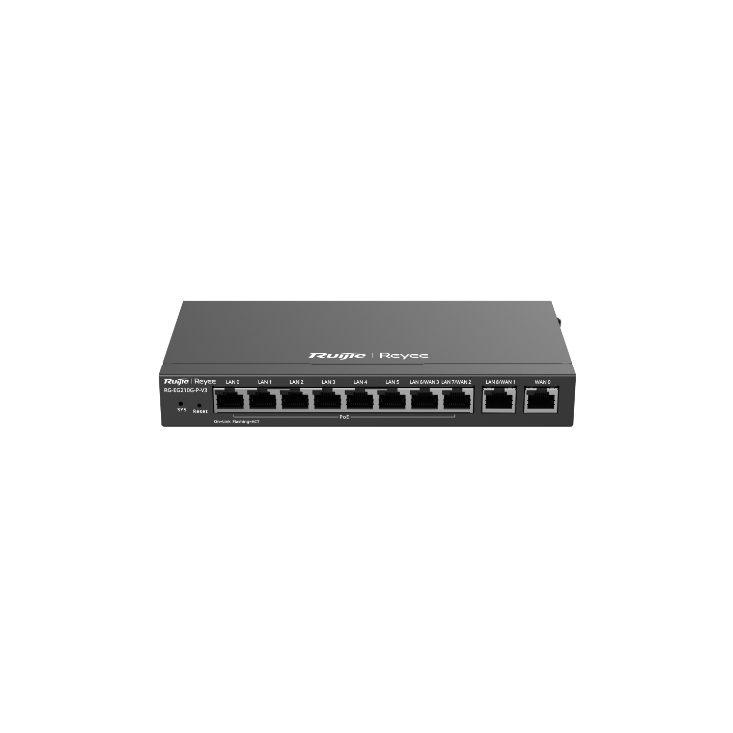 RG-EG210G-P-V3 Reyee Cloud Managed PoE Router – 10 Gigabit Ports, 8 PoE+ Ports, 200 Users, 600 Mbps Throughput