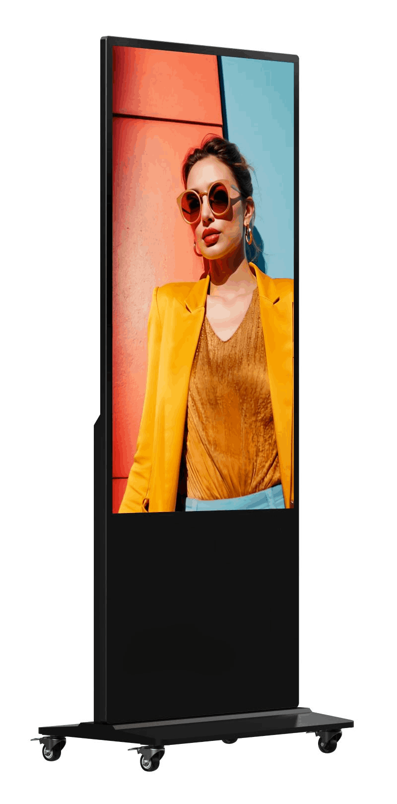 Hikvision DS-D6055UN-D/S 55" 4K UHD Slim Floor Standing Digital Signage Display | Android 13 Digital Advertising Kiosk