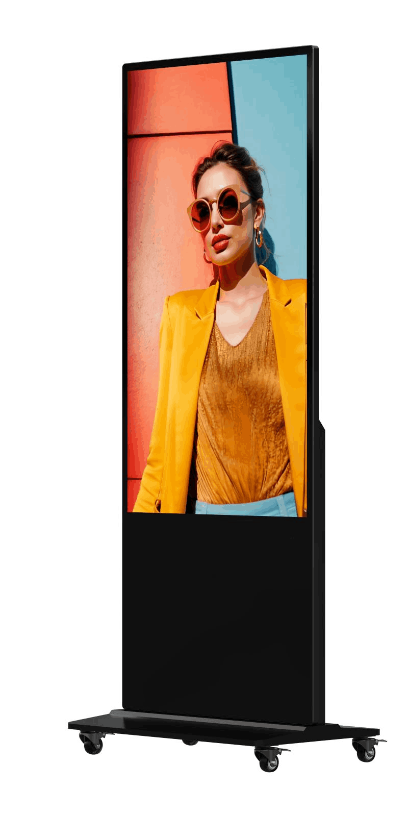 Hikvision DS-D6055UN-D/S 55" 4K UHD Slim Floor Standing Digital Signage Display | Android 13 Digital Advertising Kiosk