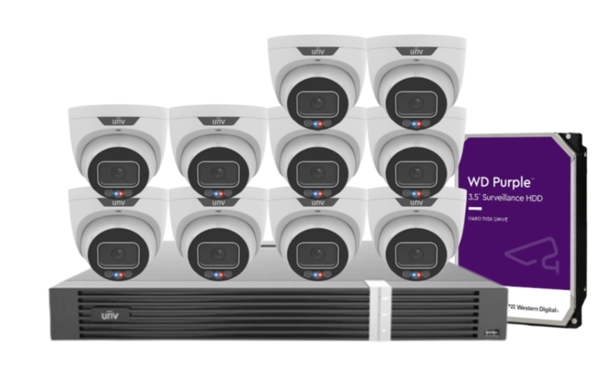 Uniview 8MP CCTV Kit – Up to 16 Cameras with 16-Channel AI NVR and HDD (8MP Triguard Series)