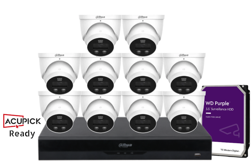 Dahua AcuPick Ready 8MP Starlight CCTV Kit – DH-IPC-HDW3867EM-S-IL-ANZ | 4/8/16 Fixed Turret Cameras + 16CH AI NVR + HDD | Advanced WizSense IP Surveillance System