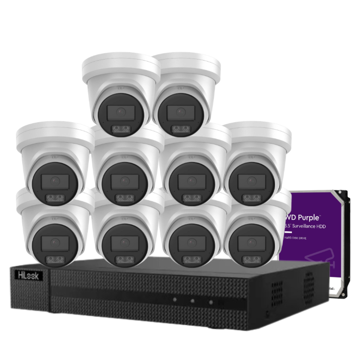 HiLook IPC-T581H-MU 4K Hi-Color CCTV Kit with 16-Channel PoE NVR + HDD | Up to 16 Cameras | SKU: IPC-T581H-MU-16KIT
