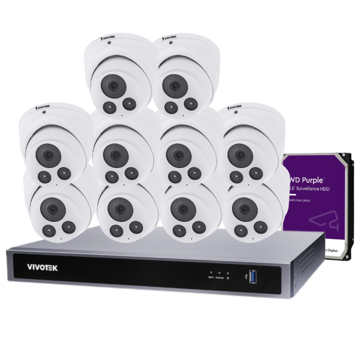 Vivotek IT9380-H 5MP CCTV Kit with 16 Cameras + 16-Channel NVR & HDD – AI-Powered, Professional-Grade Surveillance System