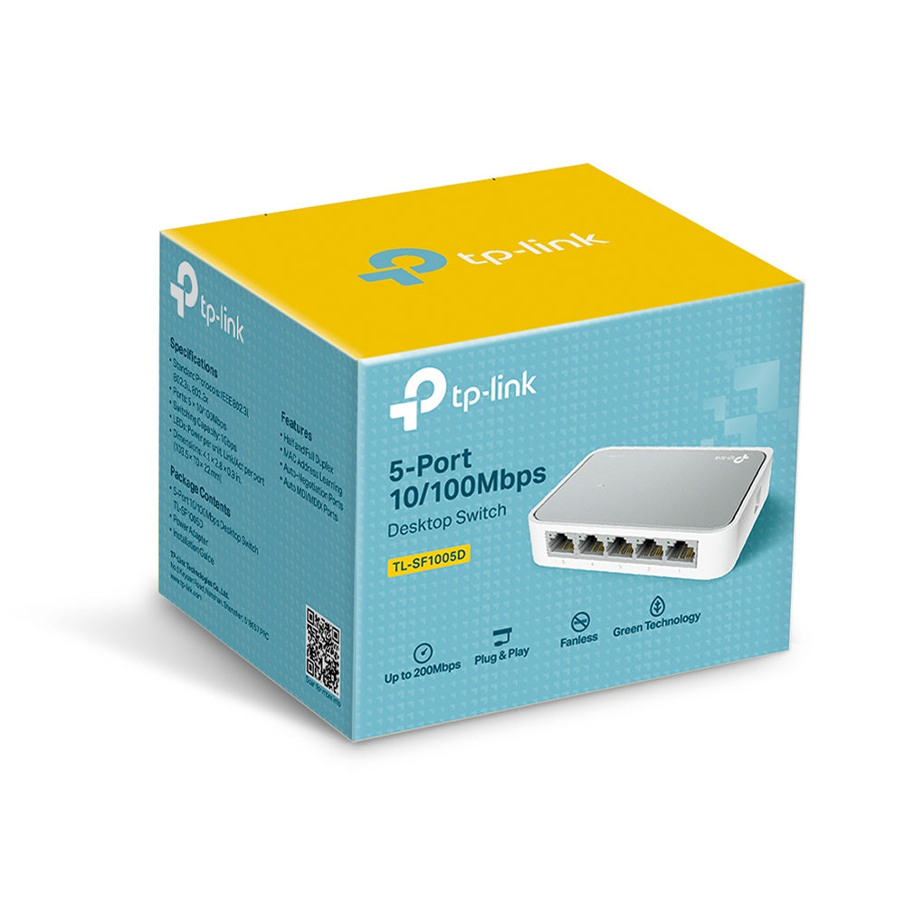 5-Port 10/100Mbps Desktop Ethernet Switch | Energy-Efficient, Plug & Play LAN Expansion