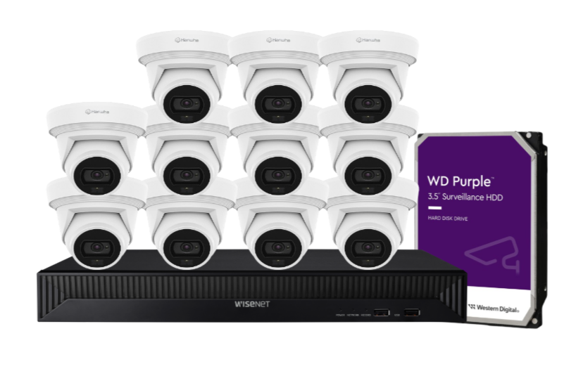 Hanwha Vision x16 8MP AI Dual Light CCTV Kit – 16 Cameras with 16CH NVR & HDD HV-QNE-C9013RL